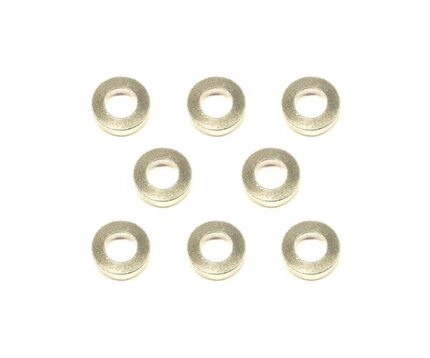Square R/C M3 Aluminum Ball Stud Washers, 1.5mm Thick (Silver) 8 pcs.