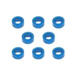 Square R/C M3 Aluminum Ball Stud Washers, 2mm Thick (Blue) 8 pcs.