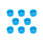 Square R/C M3 Aluminum Ball Stud Washers, 2.5mm Thick (Light Blue) 8 pcs.