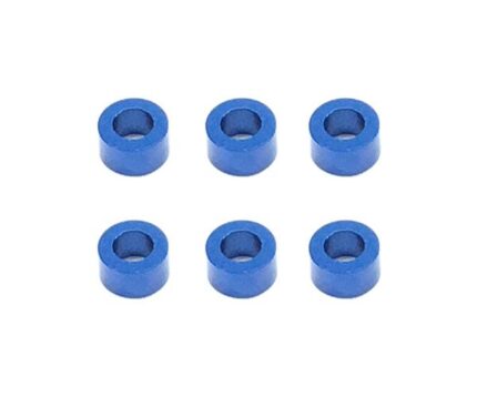 Square R/C M3 Aluminum Ball Stud Washers, 3mm Thick (Blue) 6 pcs.