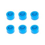 Square R/C M3 Aluminum Ball Stud Washers, 3mm Thick (Light Blue) 6 pcs.