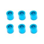 Square R/C M3 Aluminum Ball Stud Washers, 5mm Thick (Light Blue) 6 pcs.