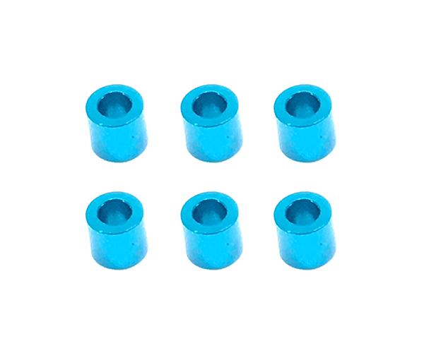 SQ-SGE-950TB Square R/C M3 Aluminum Ball Stud Washers, 5mm Thick (Light Blue) 6 pcs. - Image 1