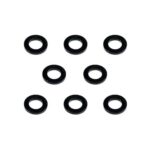 Square R/C M3 Aluminum Ball Stud Washers, 0.75mm Thick (Black) 8 pcs.