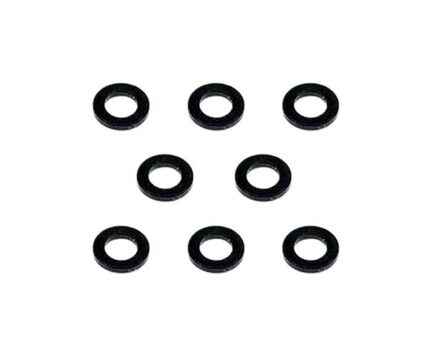 Square R/C M3 Aluminum Ball Stud Washers, 0.75mm Thick (Black) 8 pcs.