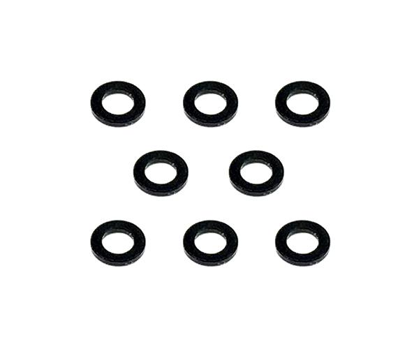 SQ-SGE-975BK Square R/C M3 Aluminum Ball Stud Washers, 0.75mm Thick (Black) 8 pcs. - Image 1