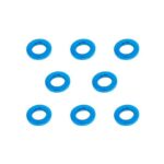 Square R/C M3 Aluminum Ball Stud Washers, 0.75mm Thick (Light Blue) 8 pcs.
