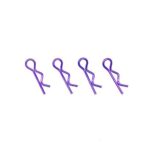 Square R/C Body Clips - Small (Purple) 4 pcs. for Most 1/10 Scale Vehicles