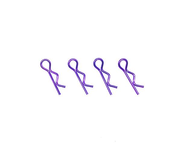 SQ-SGF-01P Square R/C Body Clips - Small (Purple) 4 pcs. for Most 1/10 Scale Vehicles - Image 1