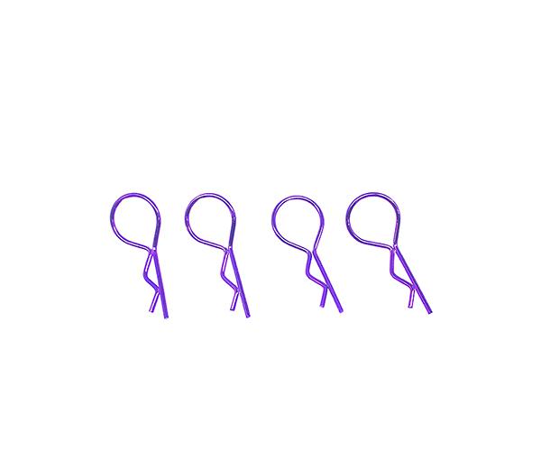 SQ-SGF-02P Square R/C Body Clips - Large (Purple) 4 pcs. for Most 1/10 Scale Vehicles - Image 1