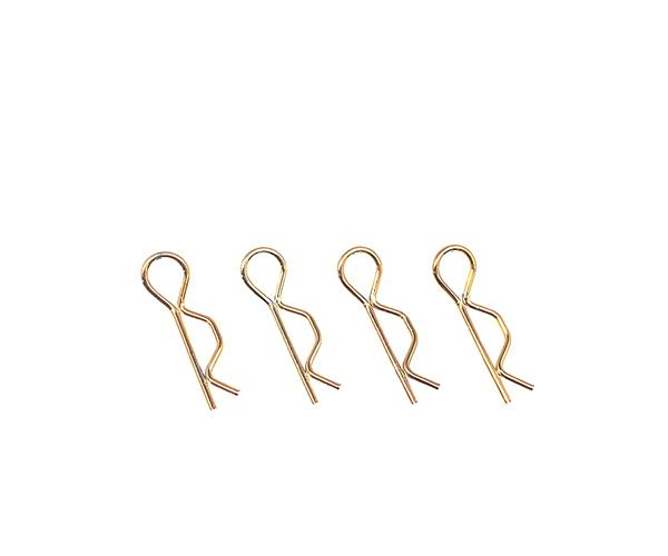 SQ-SGF-06G Square R/C Body Clips - 7mm (Gold) 4 pcs. for Most 1/10 Scale Vehicles - Image 1