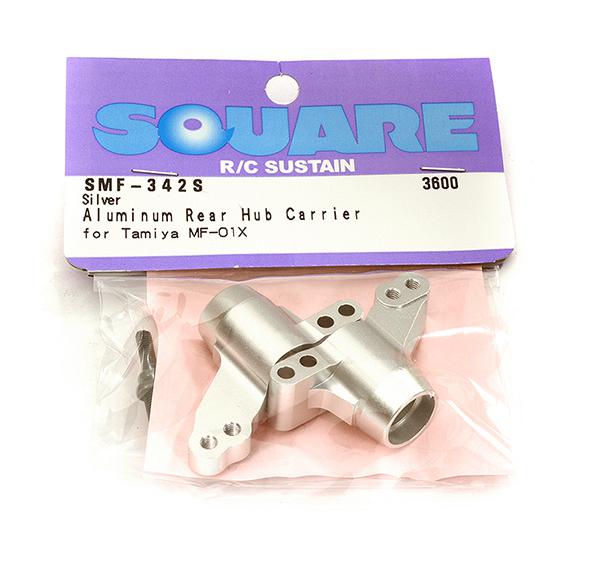 SQ-SMF-342S Square R/C Aluminum Rear Hub Carrier (for Tamiya MF-01X) Silver - Image 1
