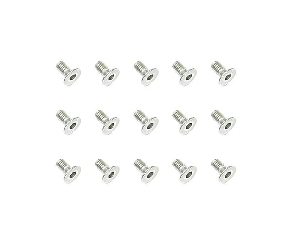 SQ-SSR-306 Square R/C M3 x 6mm Stainless Steel Flat Head Hex Screws (15 pcs.) - Image 1