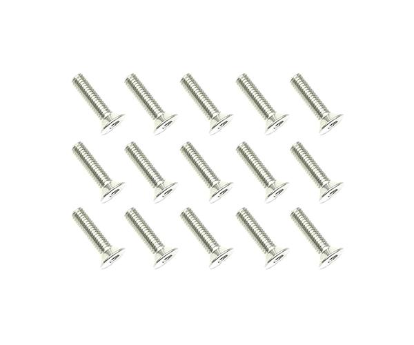 SQ-SSR-312 Square R/C M3 x 12mm Stainless Steel Flat Head Hex Screws (15 pcs.) - Image 1