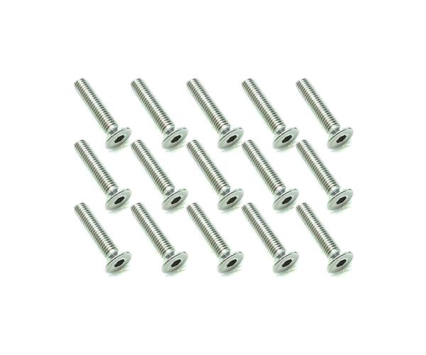 SQ-SSR-315 Square R/C M3 x 15mm Stainless Steel Flat Head Hex Screws (15 pcs.) - Image 1