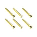 Square R/C M3 x 18mm Stainless Steel Flat Head Hex Screws, Gold Plated (6 pcs.)