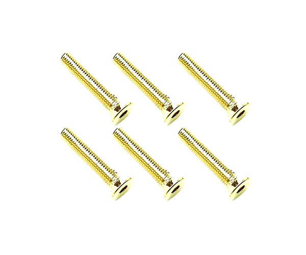 SQ-SSR-318G Square R/C M3 x 18mm Stainless Steel Flat Head Hex Screws, Gold Plated (6 pcs.) - Image 1