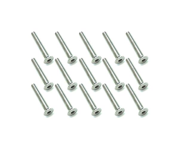 SQ-SSR-320 Square R/C M3 x 20mm Stainless Steel Flat Head Hex Screws (15 pcs.) - Image 1