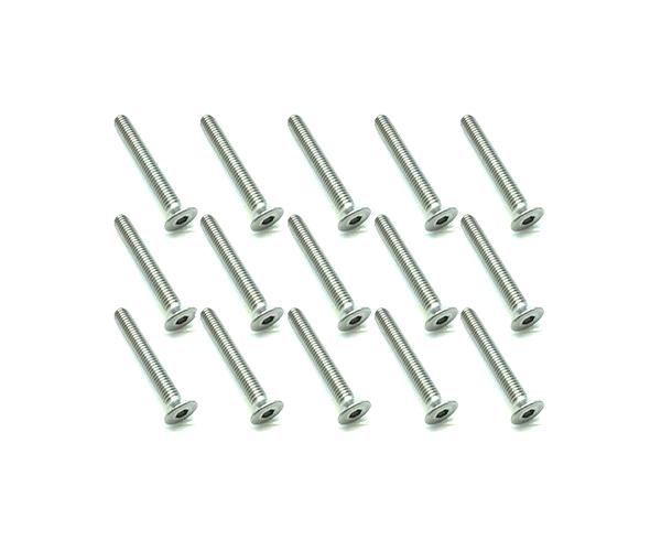 SQ-SSR-322 Square R/C M3 x 22mm Stainless Steel Flat Head Hex Screws (15 pcs.) - Image 1