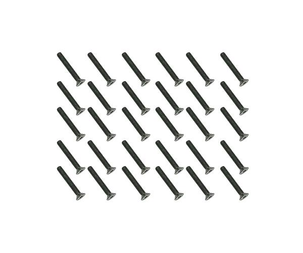 SQ-SST-320L Square R/C M3 x 20mm Black Steel Flat Head Hex Screws (30 pcs.) - Image 1