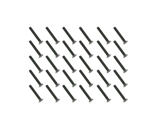 SQ-SST-322L Square R/C M3 x 22mm Black Steel Flat Head Hex Screws (30 pcs.) - Image 1