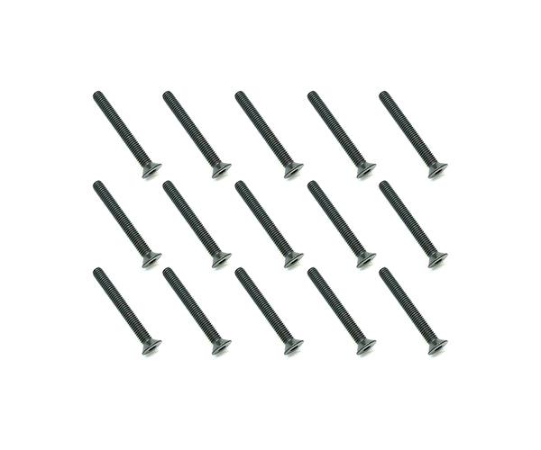 SQ-SST-325 Square R/C M3 x 25mm Black Steel Flat Head Hex Screws (15 pcs.) - Image 1