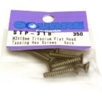 Square R/C M3 x 18mm Titanium Flat Head Hex Screws (6 pcs.)