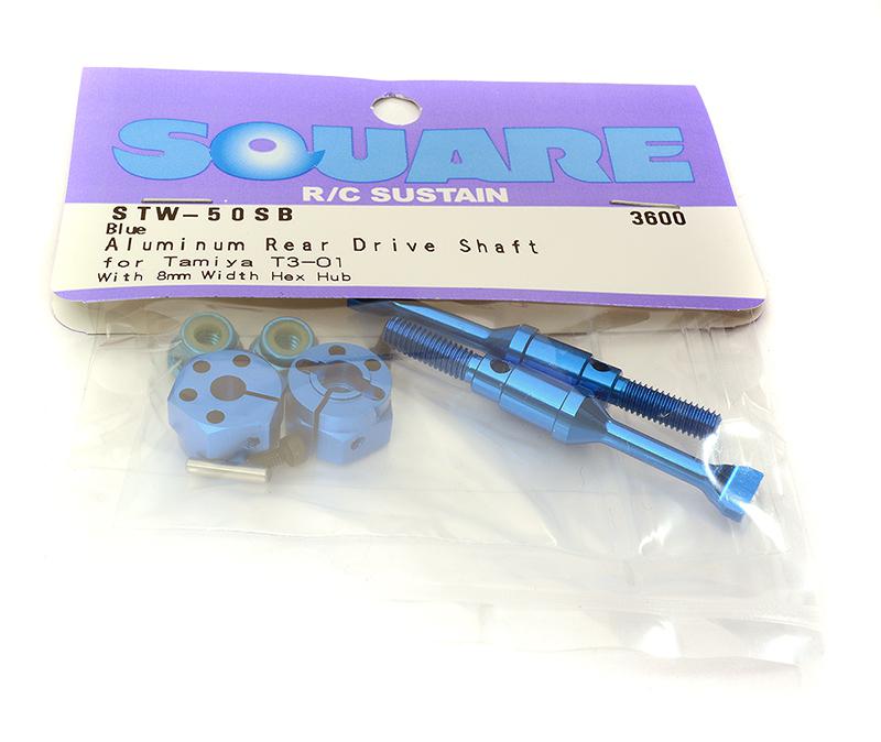 SQ-STW-50SB Square R/C Rear Drive Shaft w/ Hexagonal Hub (8 mm width)(Blue) Tamiya T3-01 - Image 1