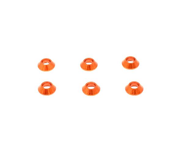 SQ-SXG-108 Square R/C Aluminum Collars, 3x6.5x2mm (Orange) 6 pcs. - Image 1