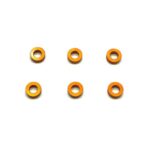 Square R/C M3 Aluminum Ball Stud Washers, 2mm Thick (Orange) 6 pcs.