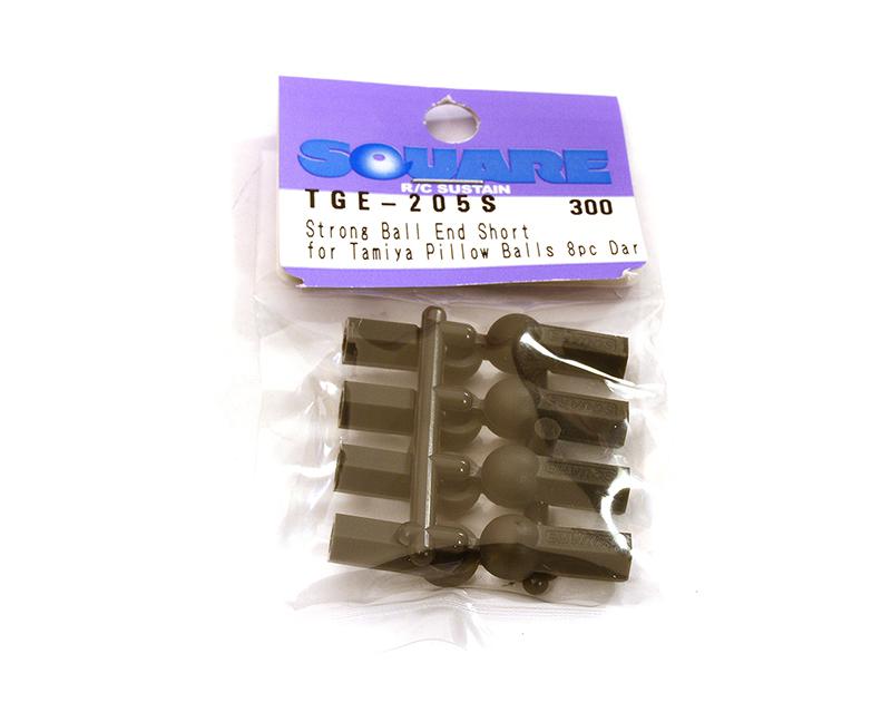 SQ-TGE-205S Square R/C Strong Ball End (Short) for Tamiya Hex Pillow Balls, Dark Gray - Image 1