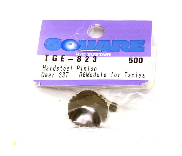 SQ-TGE-823 Square R/C Hard Steel Pinion Gear, 06-Module (for Tamiya) 23T - Image 1