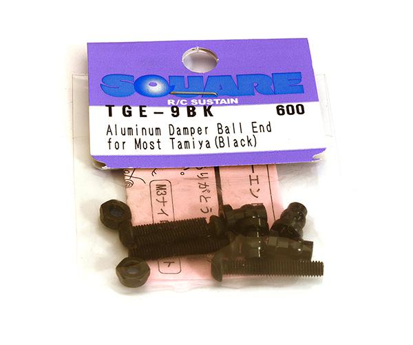 SQ-TGE-9BK Square R/C Aluminum Damper Ball End for Most Tamiya (Black) - Image 1