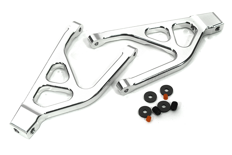 T3422SILVER Alloy Rear Upper Arms for Traxxas 1/16 E-Revo VXL & Summit VXL - Image 1