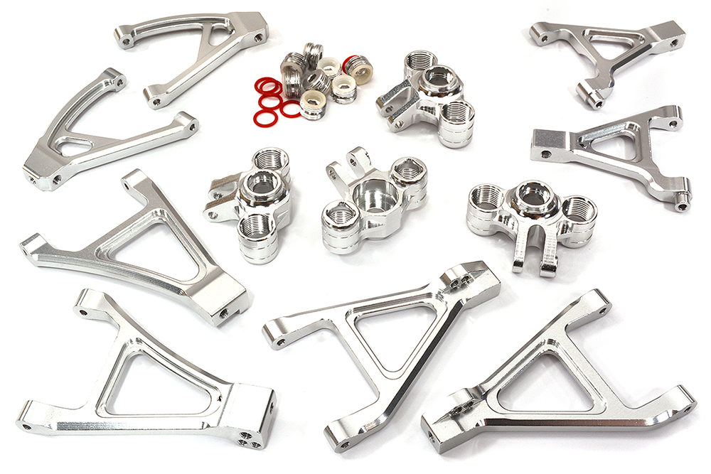 T3486SILVER Billet Machined Stage 1 Conversion Set for Traxxas 1/16 Slash VXL & Rally - Image 1