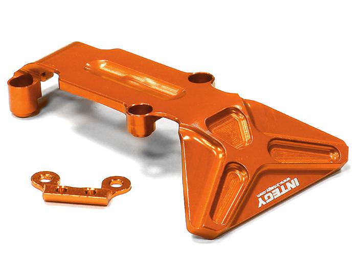 T3982ORANGE Billet Machined T2 Rear Skid Plate for Traxxas 1/16 E-Revo, Summit, Slash, Rally - Image 1