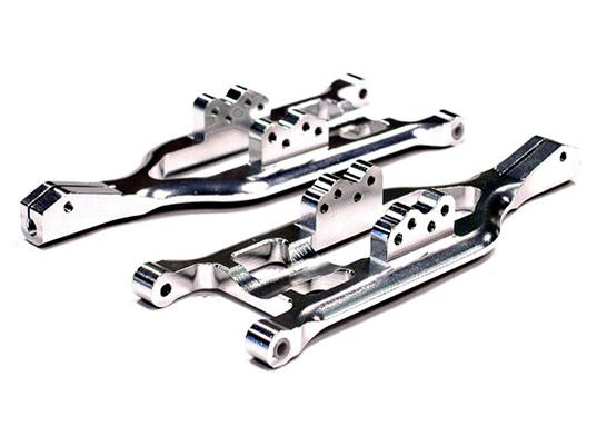 T4086SILVER Machined Front Lower Arms for E-Maxx 3903 3908 & T-Maxx 4908 4907 4910 5132R - Image 1