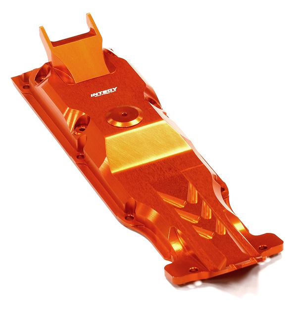 T4112ORANGE Evo-6 Billet Machined Center Skid Plate for Traxxas 1/10 E-Revo (-2017) 5637 - Image 1