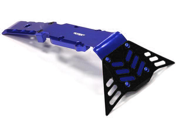 T4140BLUE Front+Mid Skid Plate for Traxxas 1/10 E-Revo (-2017), Revo 3.3, Summit 5337 - Image 1