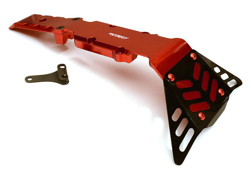 T4140RED Front+Mid Skid Plate for Traxxas 1/10 E-Revo (-2017), Revo 3.3, Summit 5337 - Image 1