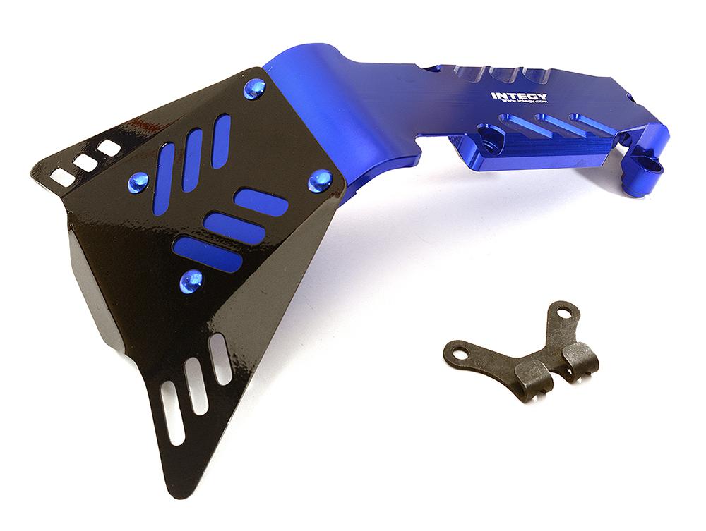 T4141BLUE Machined Rear Skid Plate for Traxxas 1/10 E-Revo(-2017), Revo 3.3, Summit 5337 - Image 1