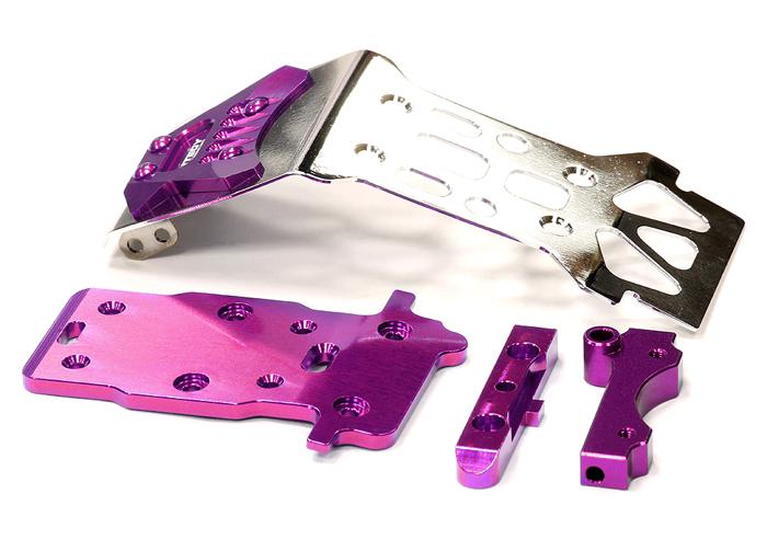 T5019PURPLE Steel Front Skid Plate for HPI 1/12 Savage XS Flux - Image 1