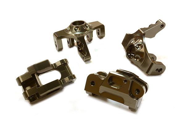 T5023GREY Billet Machined Steering Knuckle & Caster Block Set for HPI 1/12 Savage XS Flux - Image 1