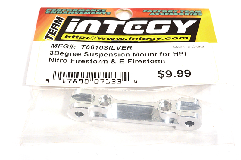 T6610SILVER 3Degree Suspension Mount for HPI Nitro Firestorm, E-Firestorm & Blitz - Image 1