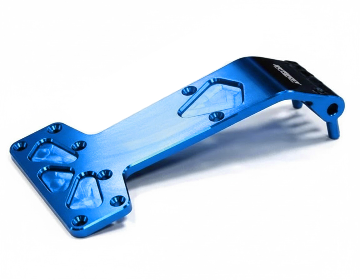 T6659BLUE Billet Machined Rear Skid Plate Set for HPI 1/10 Blitz - Image 1
