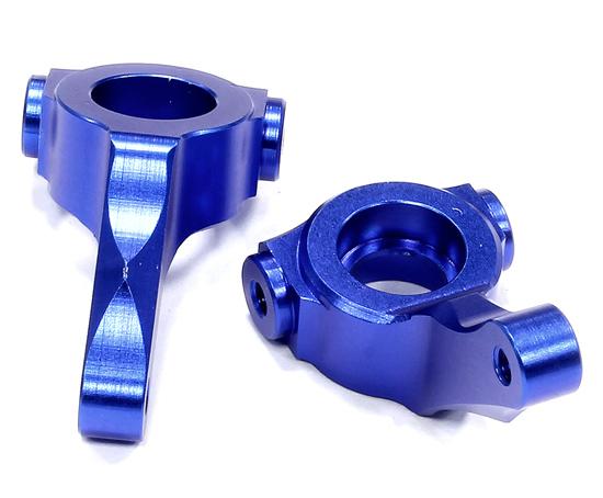 T6677BLUE Billet Machined Steering Knuckles for HPI 1/10 Blitz Short Course Truck - Image 1