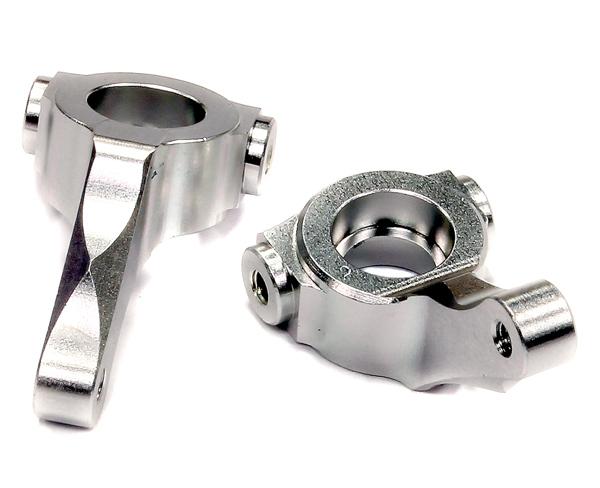 T6677SILVER Billet Machined Steering Knuckles for HPI 1/10 Blitz Short Course Truck - Image 1