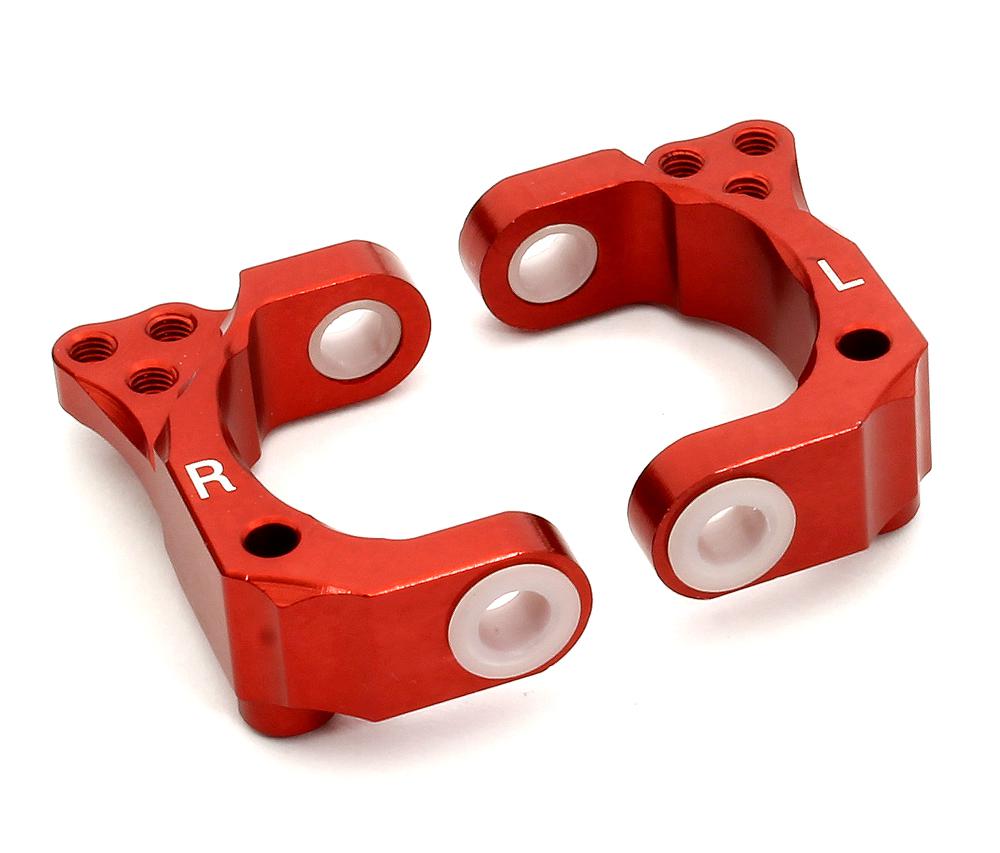T6679RED Billet Machined Caster Blocks for HPI 1/10 Blitz Short Course Truck - Image 1