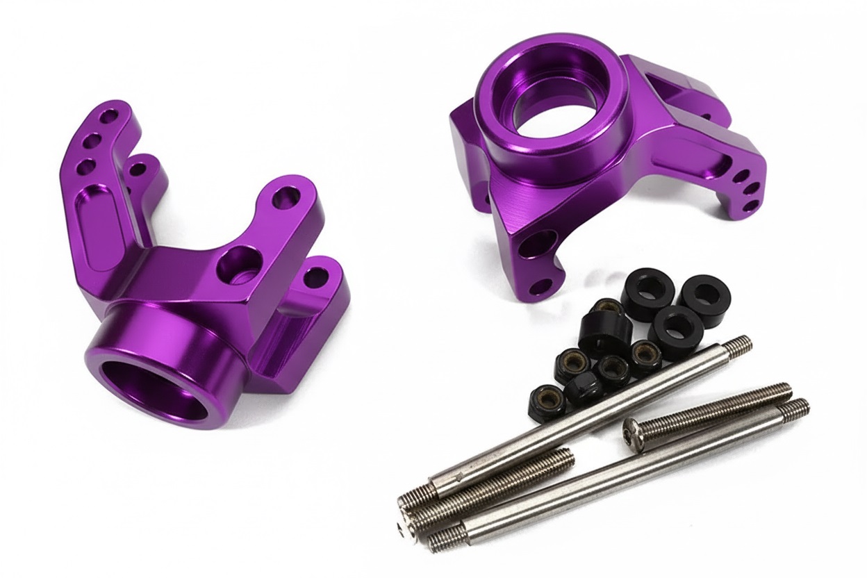 T6906PURPLE Billet Machined Rear Hub Carriers for HPI 1/8 Savage-X, 21 & 25 Monster Truck - Image 1