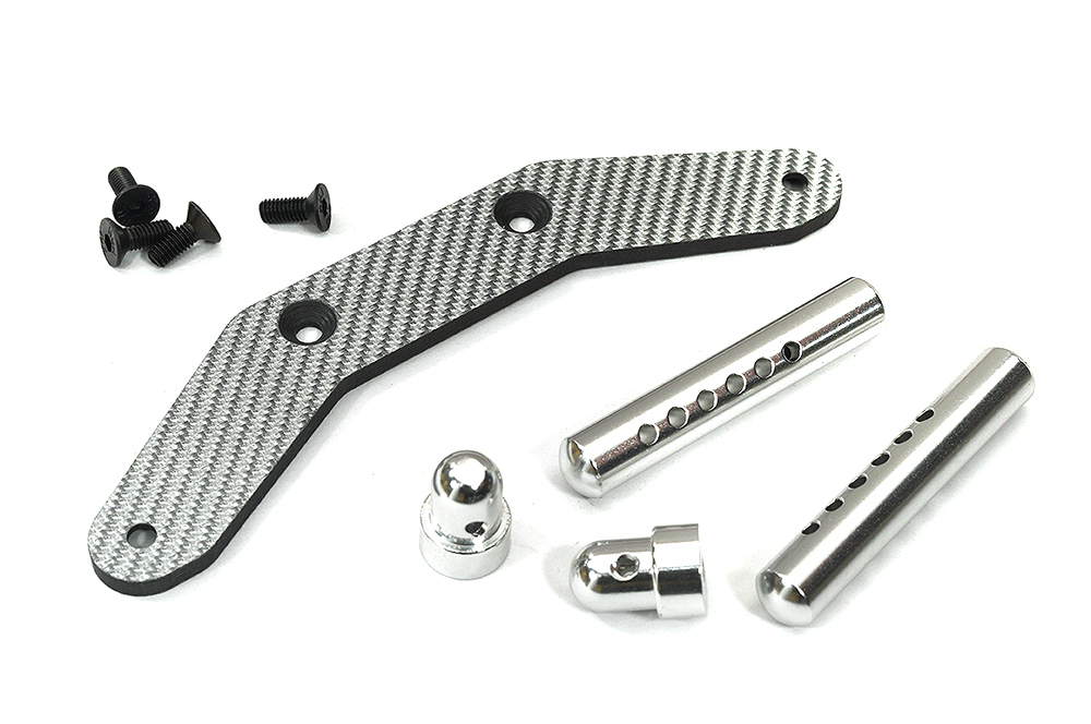 T6973SILVER V2 Graphite Body Mount for HPI 1/8 Savage-X Monster Truck - Image 1